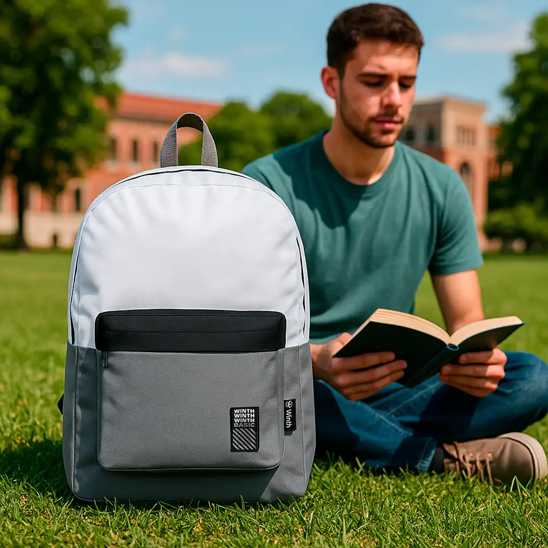 MOCHILA ADULTO/JUVENIL UNISEX 2 DIVISÕES 46X35CM BRANCO