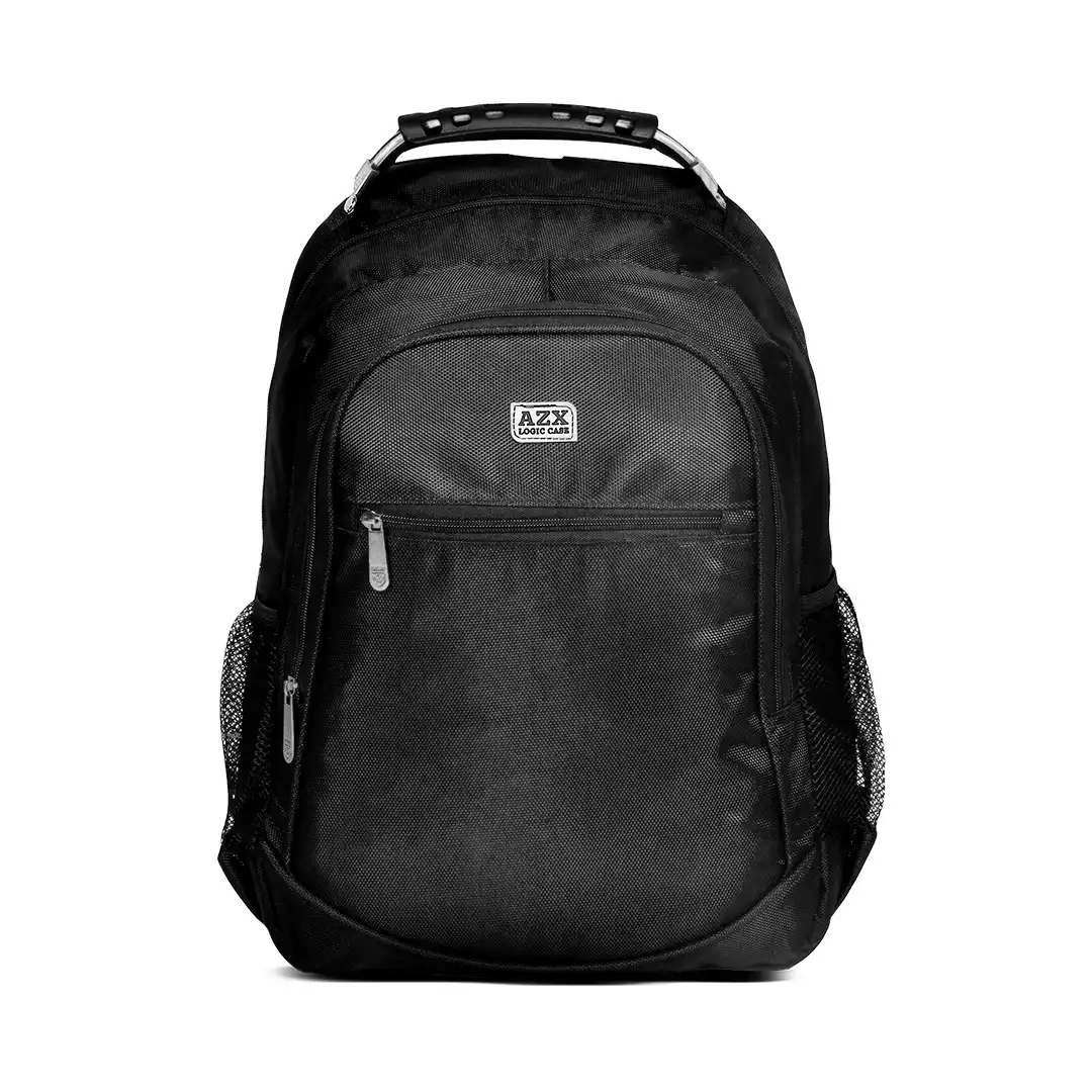 MOCHILA DE TECIDO COM 3 BOLSOS 48X35CM PRETO
