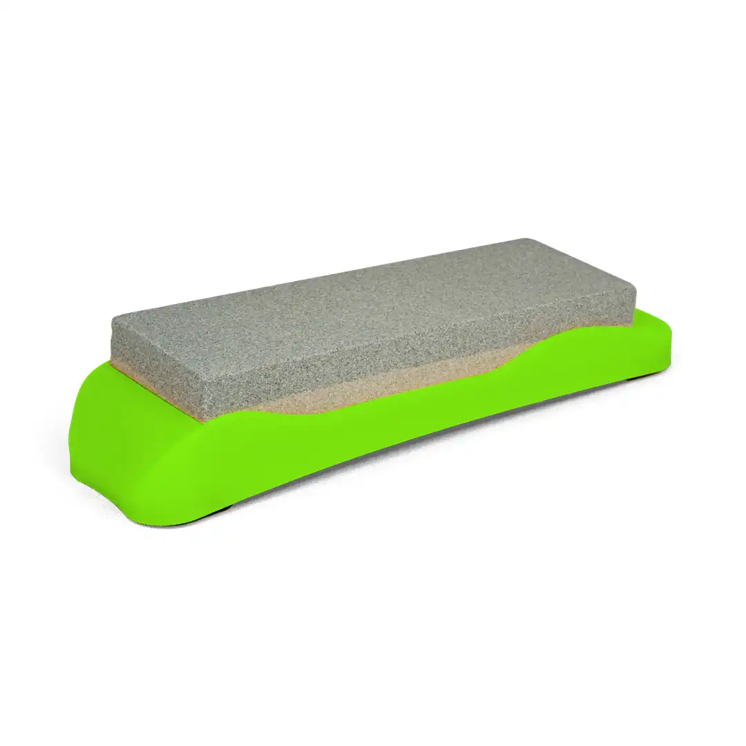 AMOLADOR DE FACAS COM BASE ANTIDERRAPANTE VERDE – 18CM