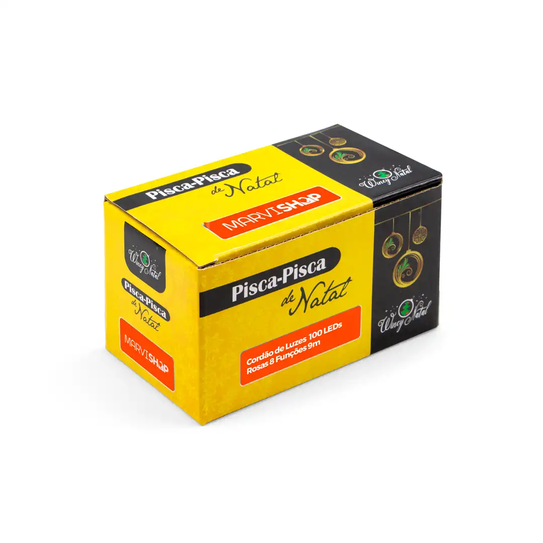 PISCA-PISCA DE NATAL 100 LEDS – ROSA 8 FUNÇÕES 9M