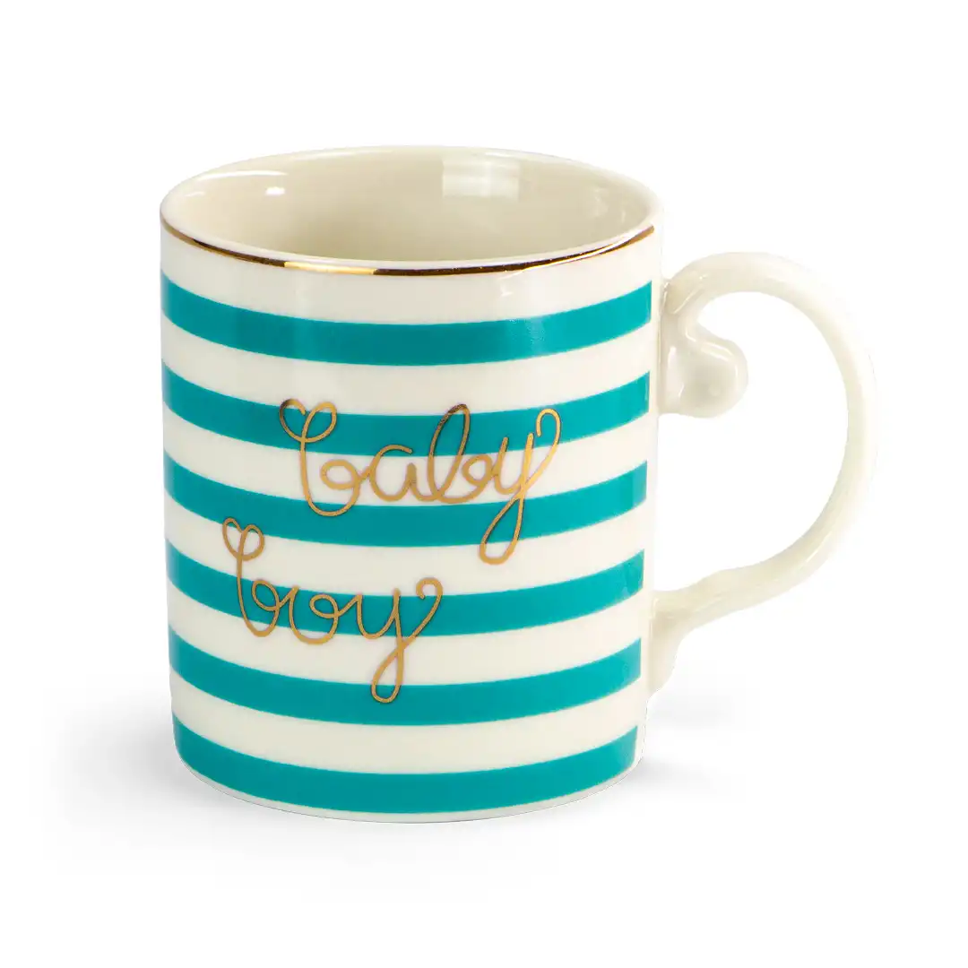 CANECA DE PORCELANA VERDE 300ML COM FRASE BABY GIRL