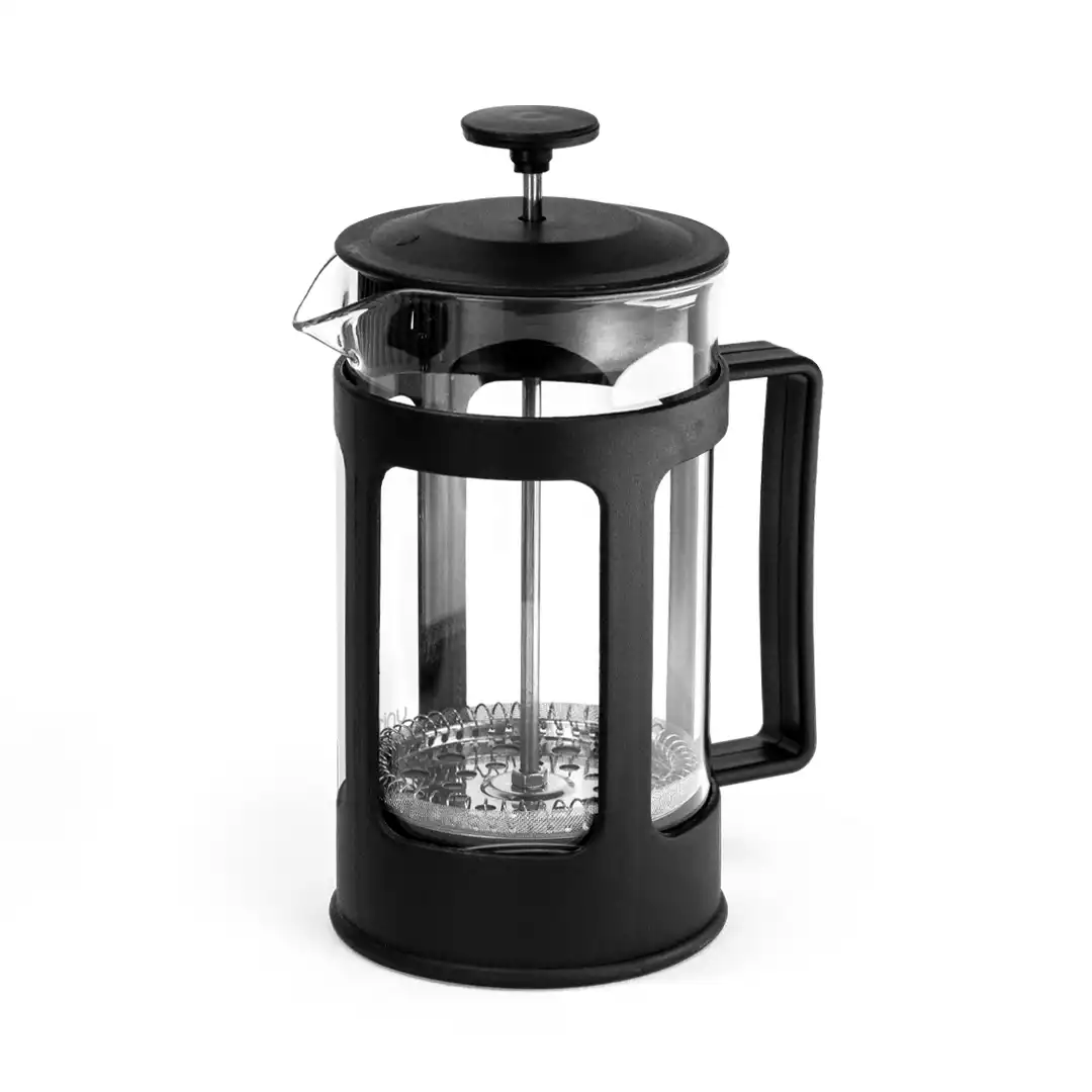 PRENSA FRANCESA 650ML EM VIDRO COM ESTRUTURA EM INOX PARA CAFÉ E CHÁ

