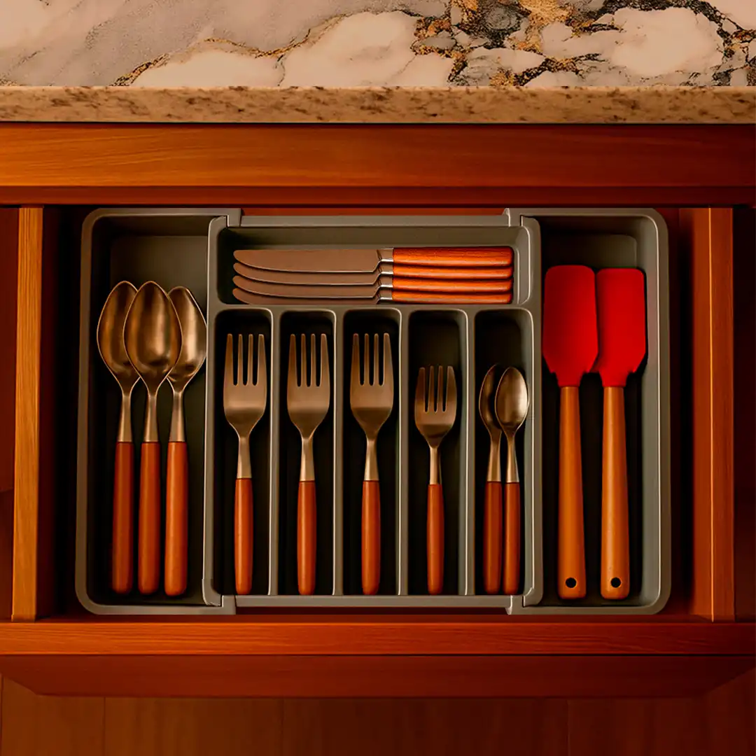 ORGANIZADOR DE TALHERES EXTENSÍVEL SORTIDO – 33 A 56,5 CM