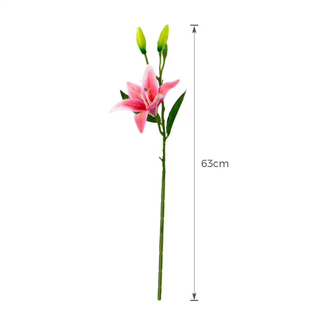 HASTE FLOR ARTIFICIAL TULIPA ROSA EM PLÁSTICO 63 CM DE ALTURA