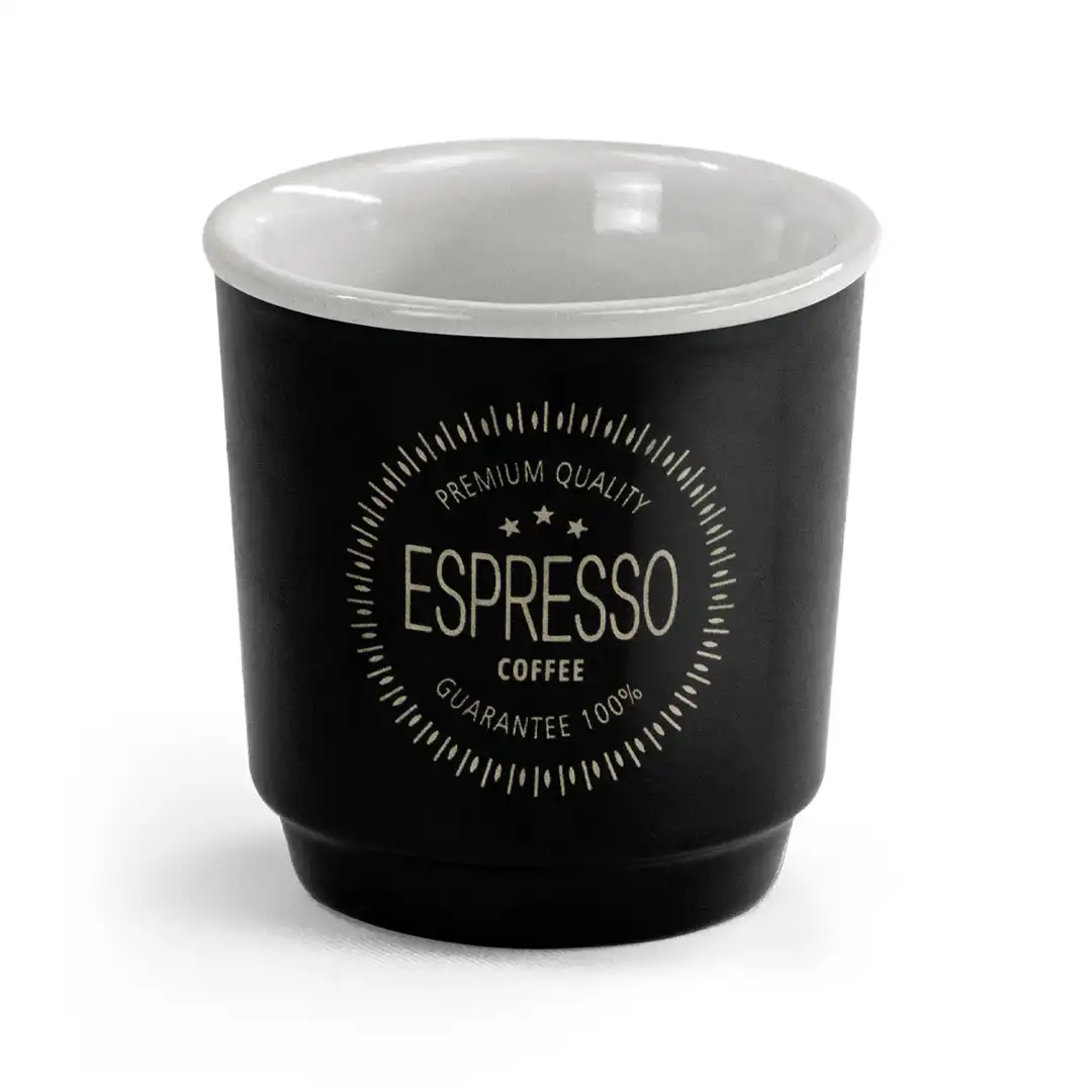 CANECA DE CERÂMICA PRETA 90ML