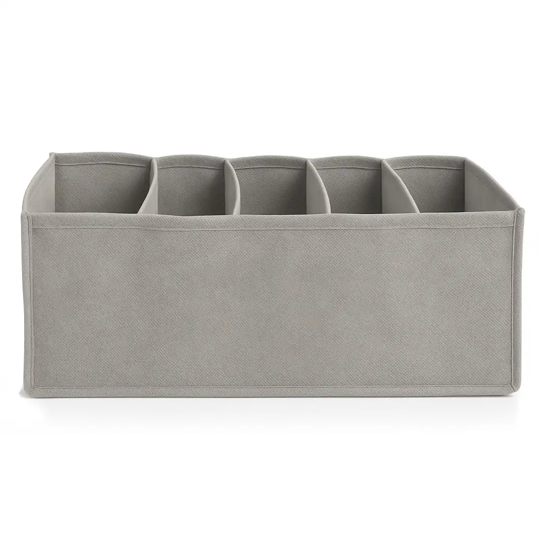 ORGANIZADOR MULTIUSO COM 5 DIVISÓRIAS E ALÇAS LATERAIS DOBRÁVEL – CINZA