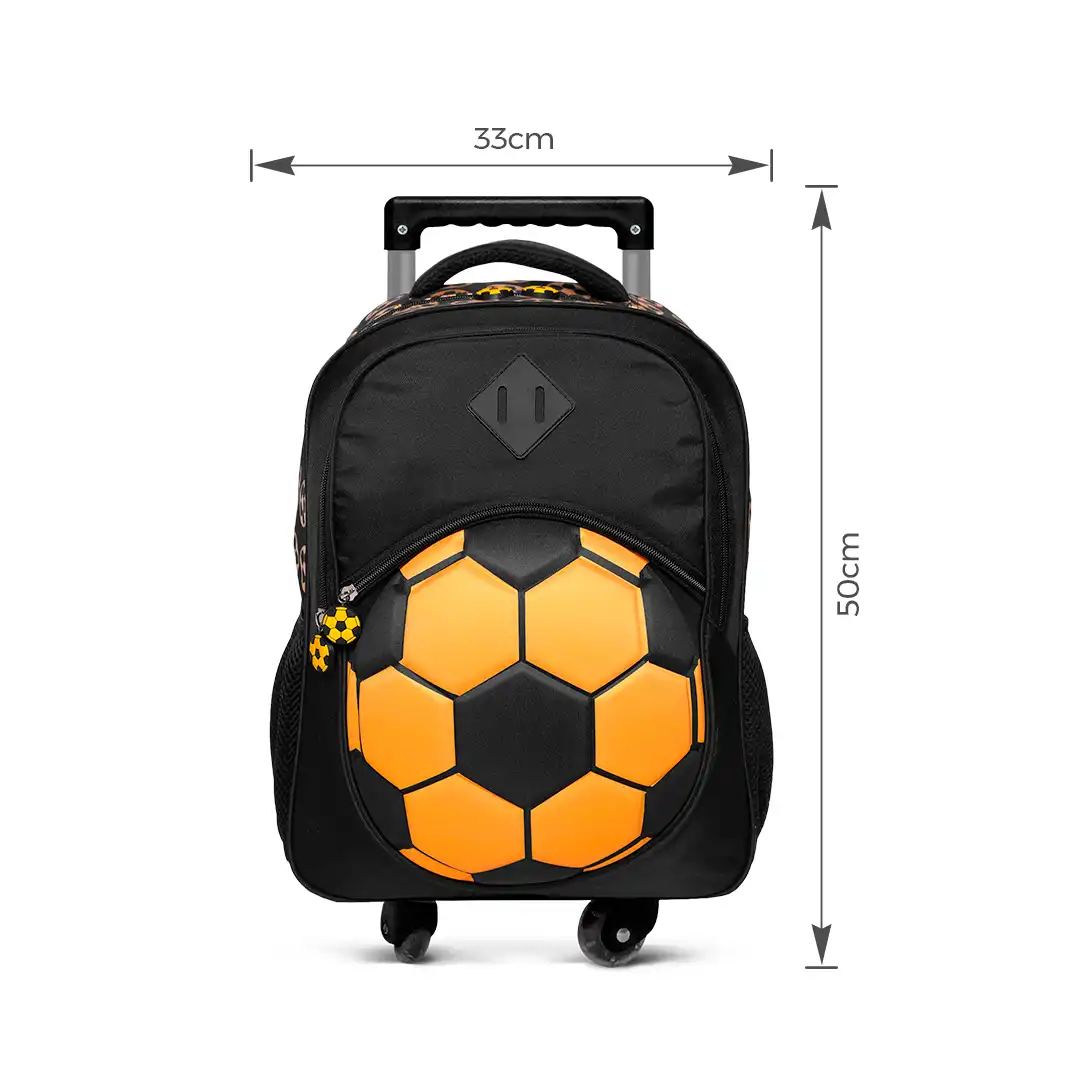 MOCHILA INFANTIL COM RODINHAS 50X33CM - AMARELO