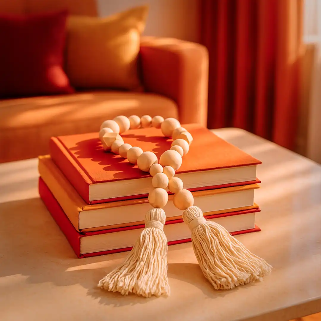 COLAR DE MESA DECORATIVO EM MADEIRA 73CM