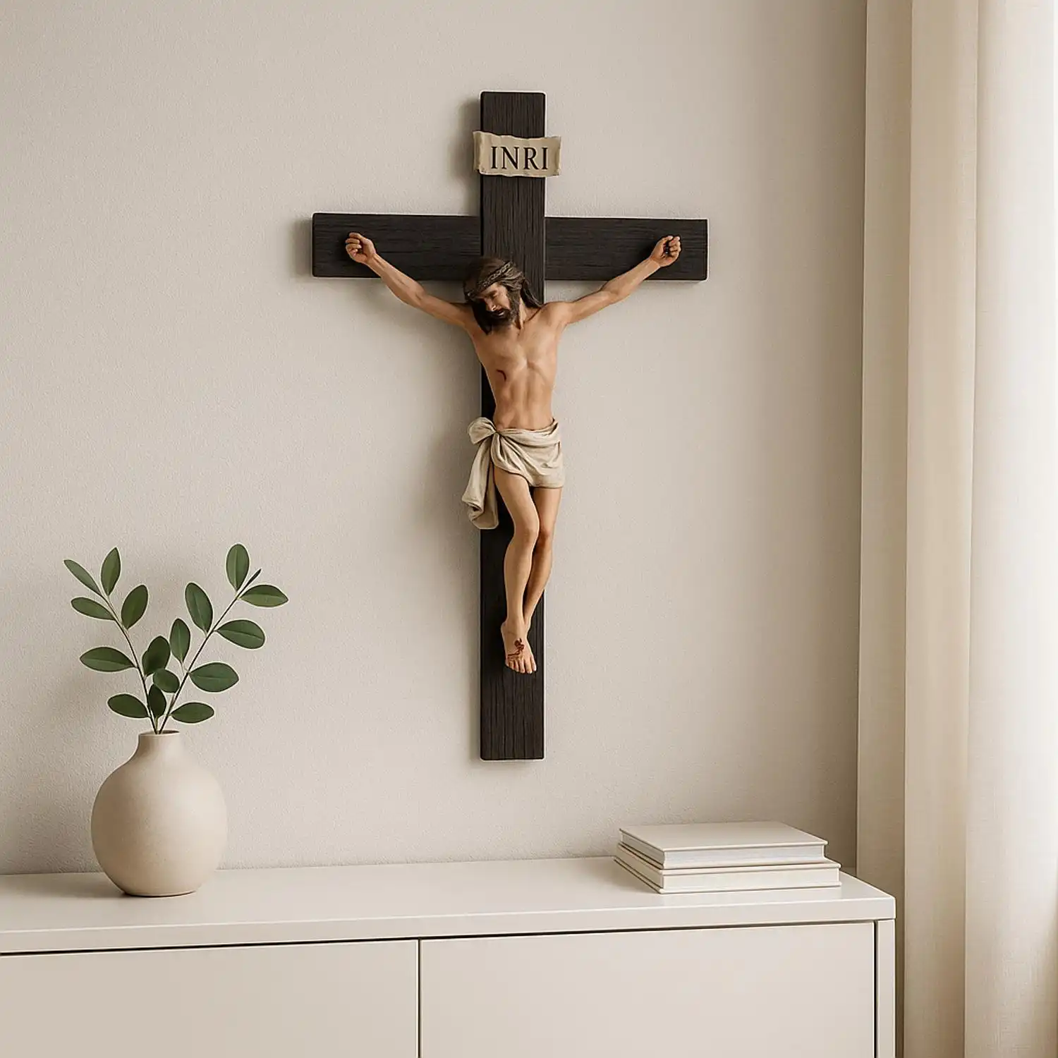 IMAGEM CRISTO CRUCIFIXO EM RESINA
