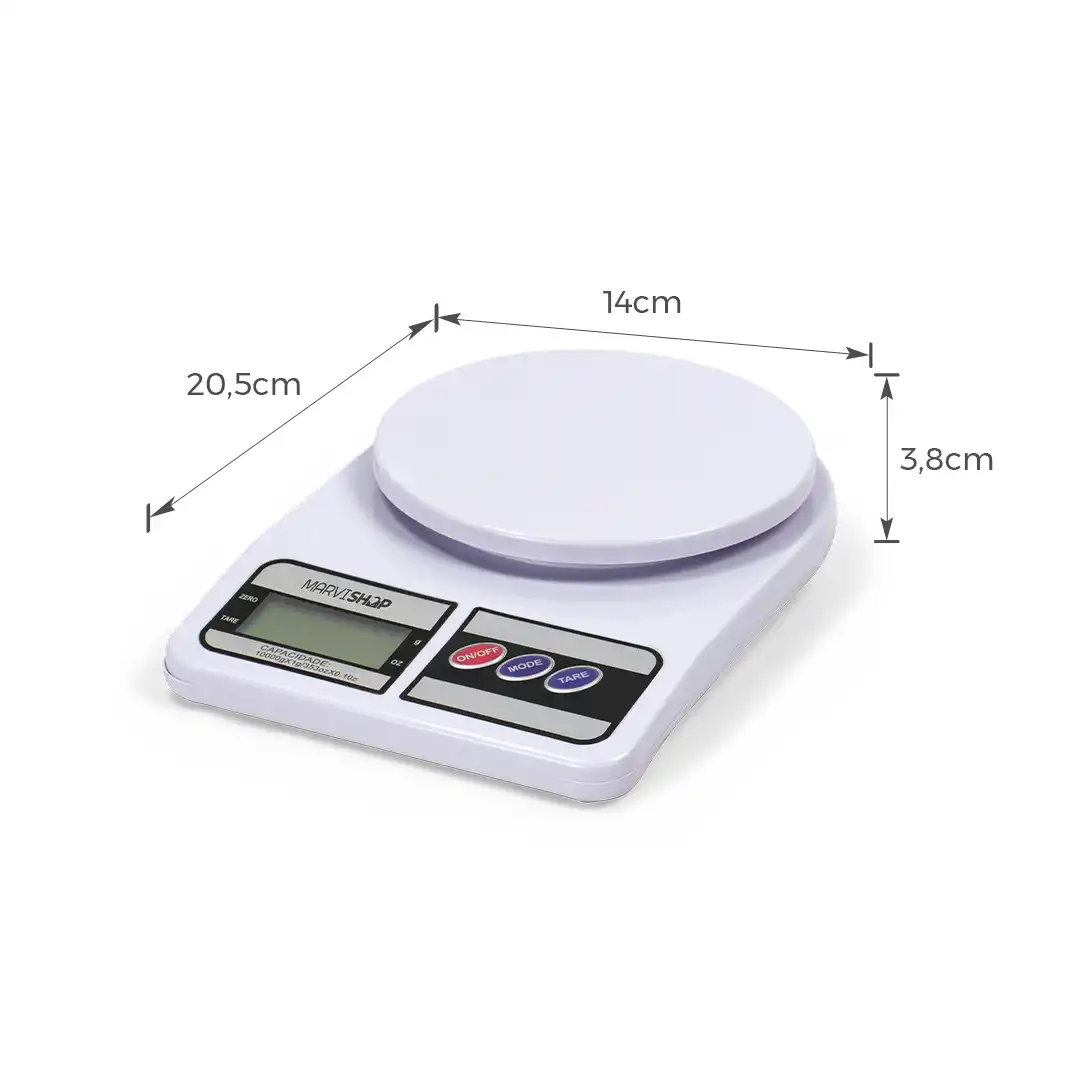 BALANÇA DIGITAL DE COZINHA 10KG COM VISOR LCD 