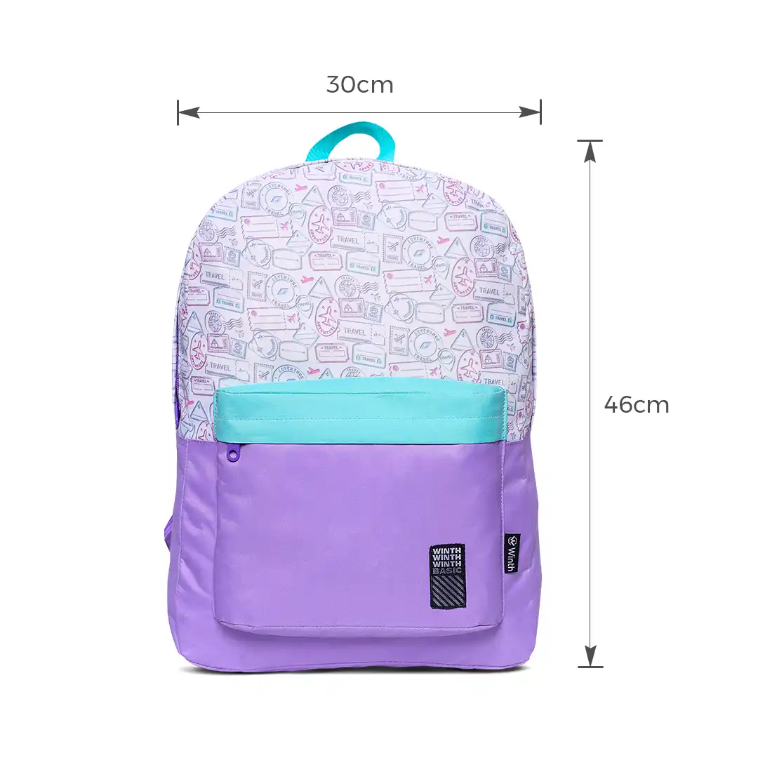 MOCHILA DE TECIDO COM 2 BOLSOS 46X30CM - ROXO