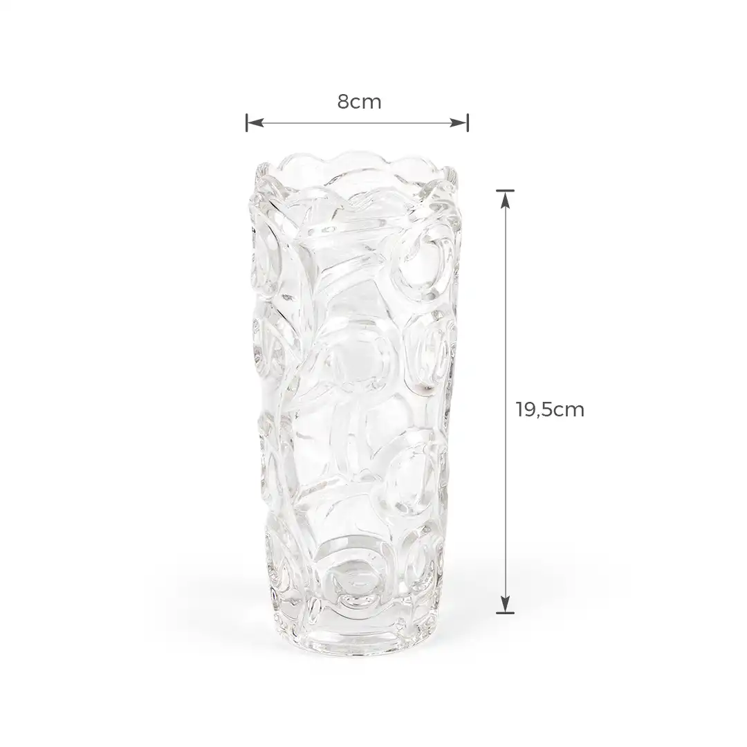 VASO DE VIDRO DECORATIVO COM TEXTURA DE GALHOS – 19,5CM ALTURA