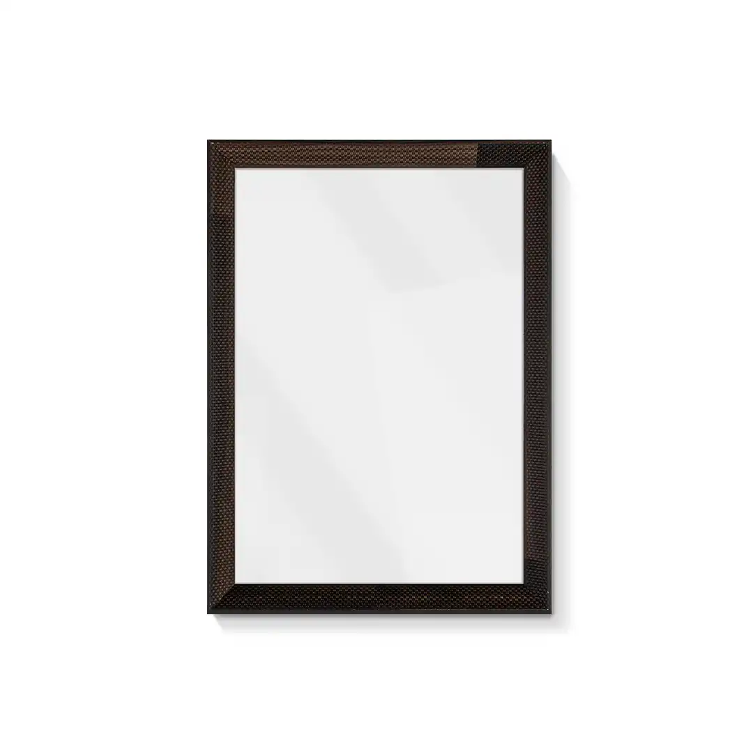 PORTA-RETRATO DECORATIVO A4 EM MDF MARROM ESCURO COM PROTEÇÃO EM PLÁSTICO