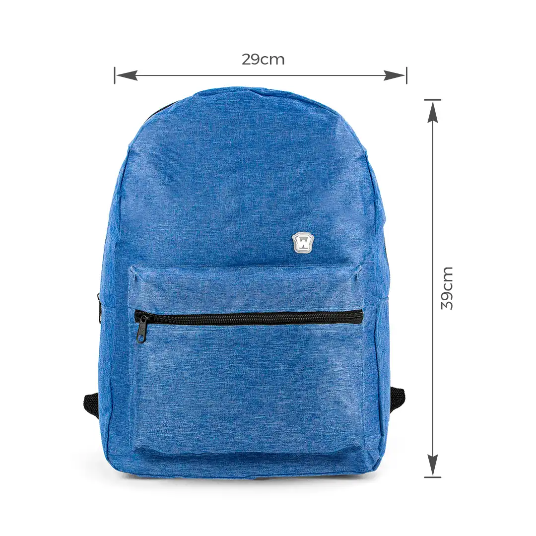 MOCHILA ESCOLAR EM POLIÉSTER 2 BOLSOS 39X29CM AZUL