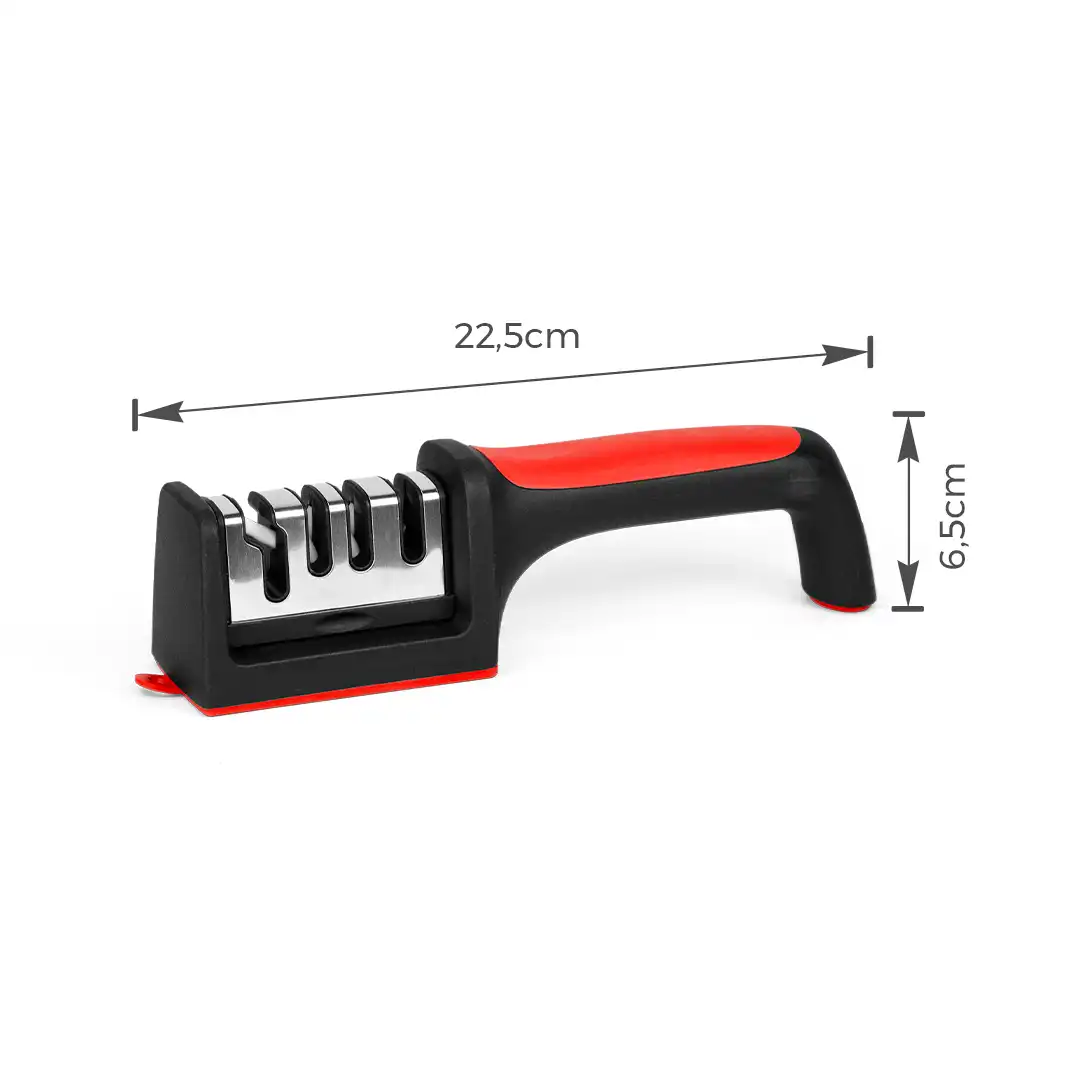 AFIADOR DE FACAS 3 EM 1 COM BASE ANTIDERRAPANTE – 22,5CM