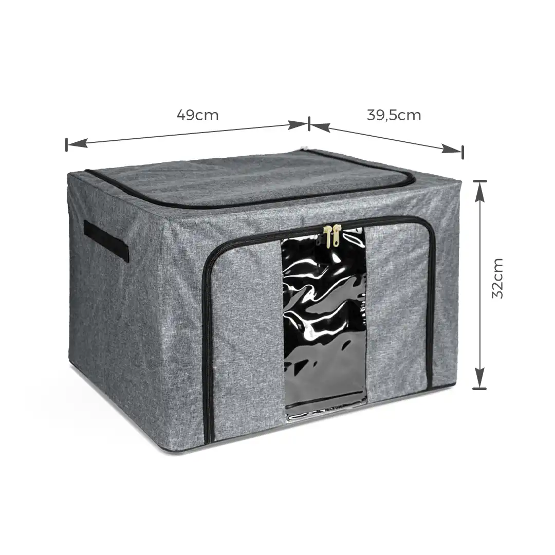 CESTO ORGANIZADOR DOBRÁVEL MULTIUSO DE TECIDO COM VISOR – 60 LITROS