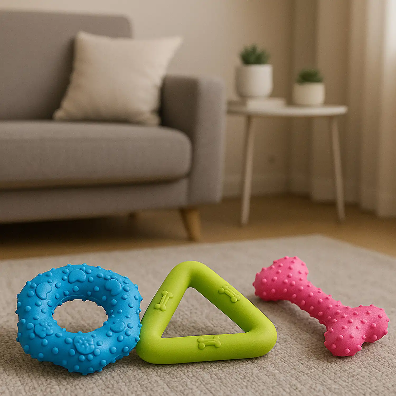 BRINQUEDOS MORDEDORES PET KIT TRIÂNGULO-ESTRELA-OSSO